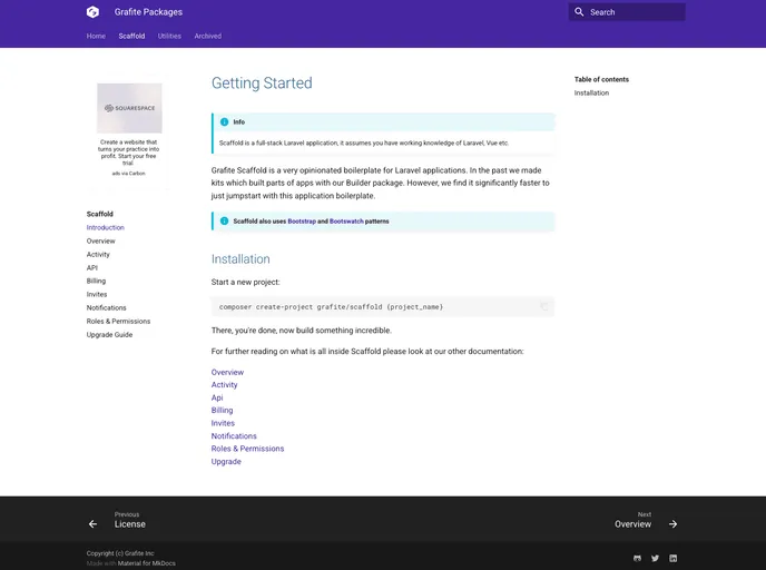 screenshot of Scaffold