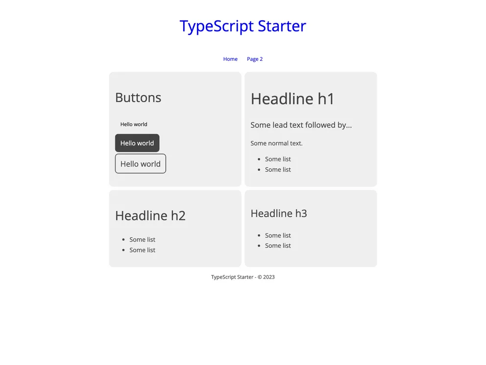 screenshot of Gatsby Typescript Starter