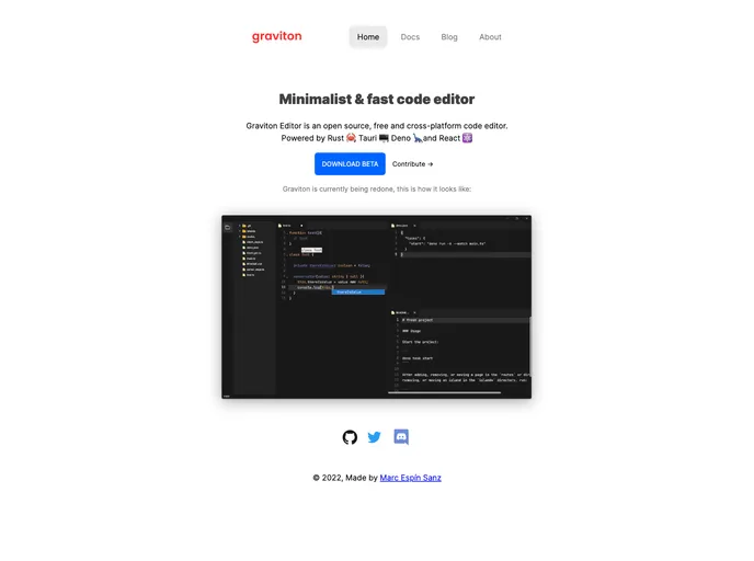 screenshot of Graviton App