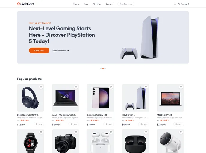 QuickCart screenshot