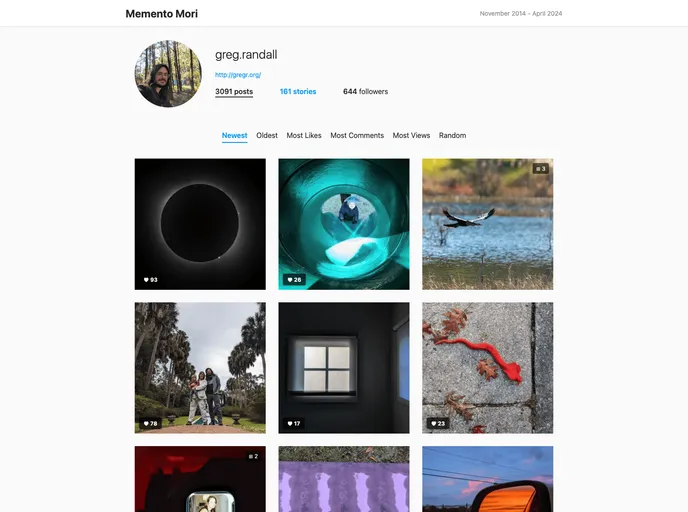 screenshot of Memento Mori