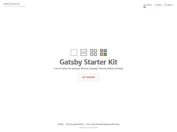 screenshot of Gatsby Starter Kit