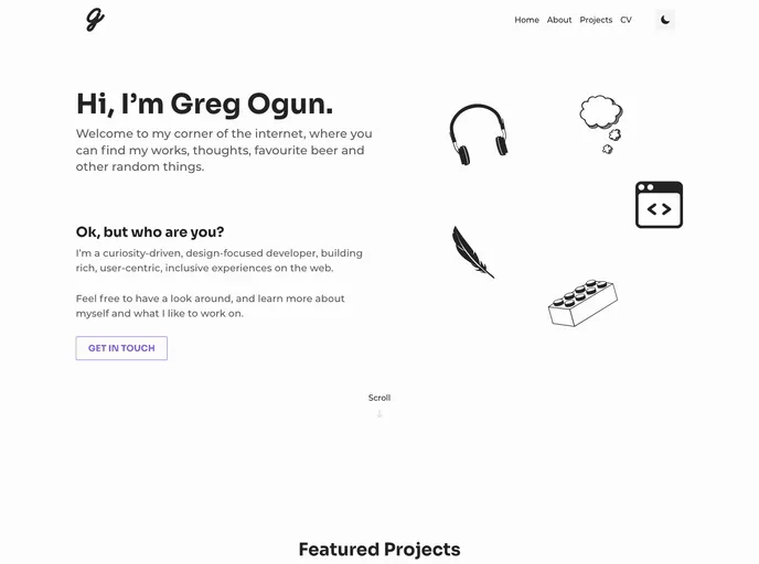 screenshot of Portfolio V2