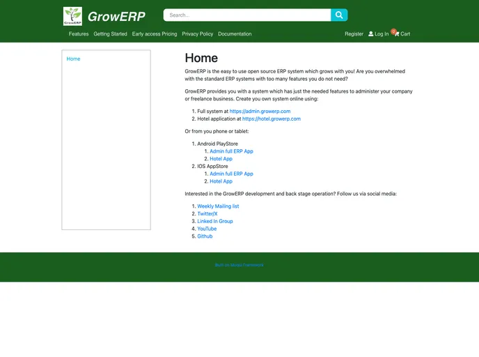 screenshot of Growerp