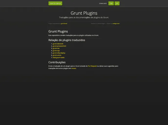 screenshot of Docs Grunt Plugins