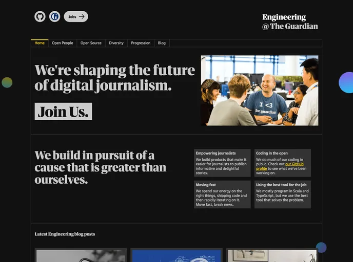 screenshot of Guardian Engineering Site