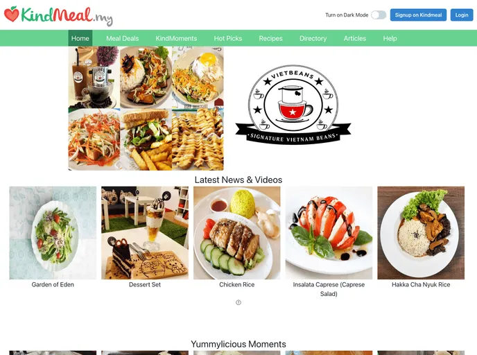 screenshot of Kindmeal Website Clone