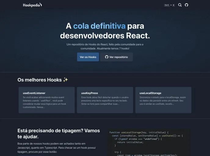 screenshot of Hookpedia