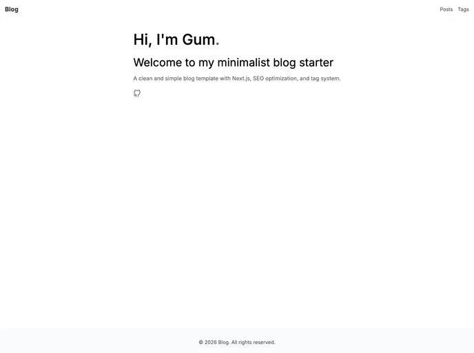 Nextjs Seo Blog Starter screenshot