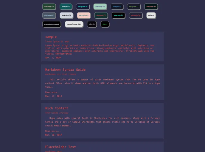 screenshot of Gohugo Hacker