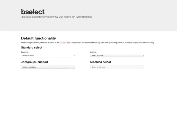 screenshot of Bselect