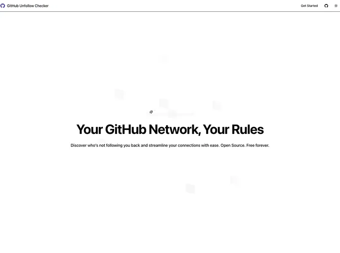 screenshot of Github Unfollow Checker