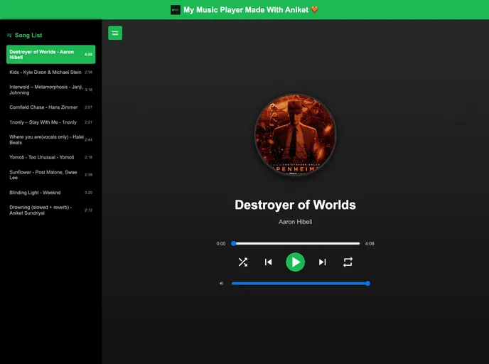 screenshot of Music Player