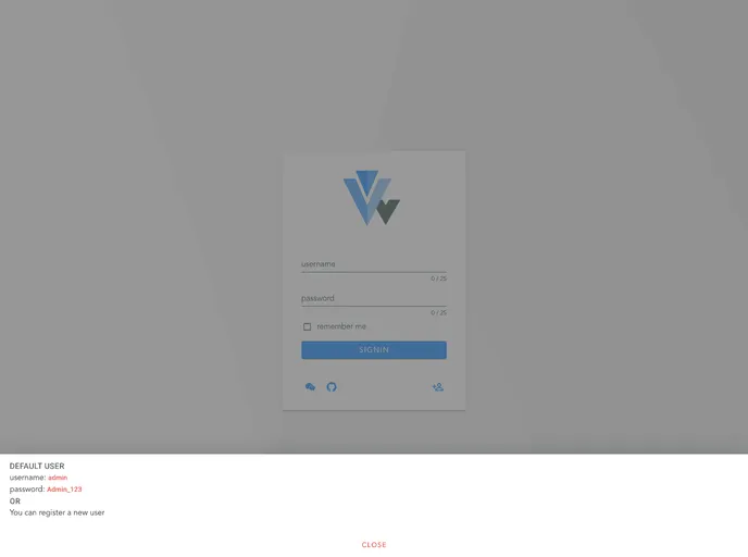 screenshot of Vue Vuetify Admin