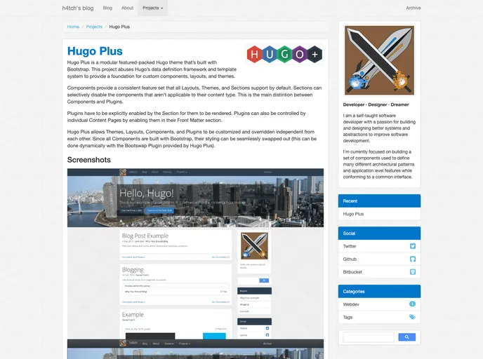 screenshot of Hugo Plus