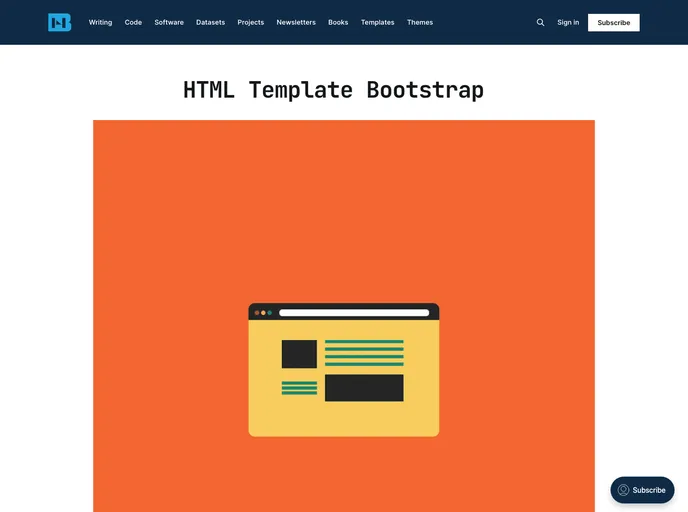 screenshot of Html Template Bootstrap