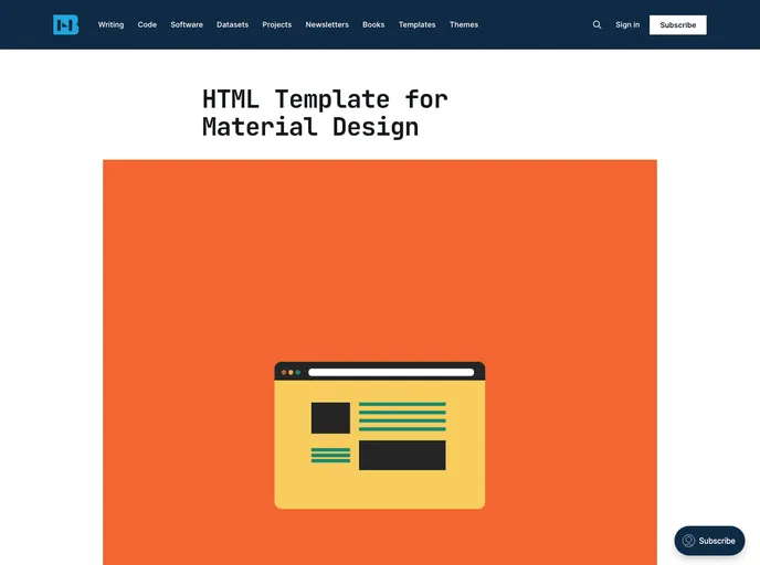 screenshot of Html Template Mdl