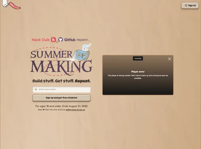 screenshot of Summer Site