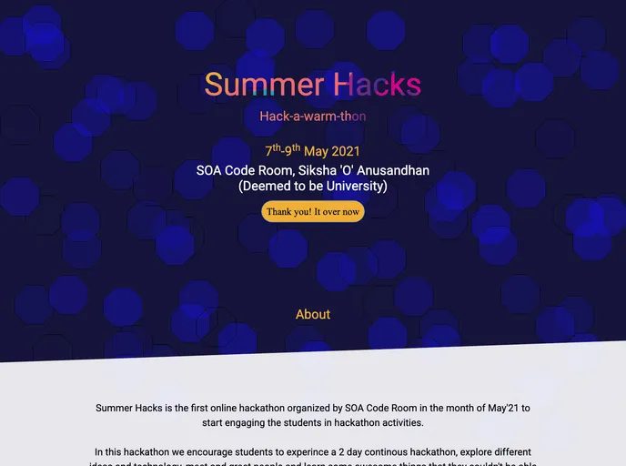 screenshot of Summer Hacks