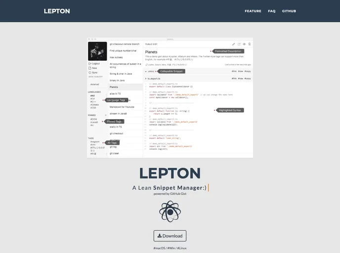Lepton screenshot