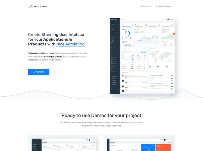 screenshot of Nice Admin