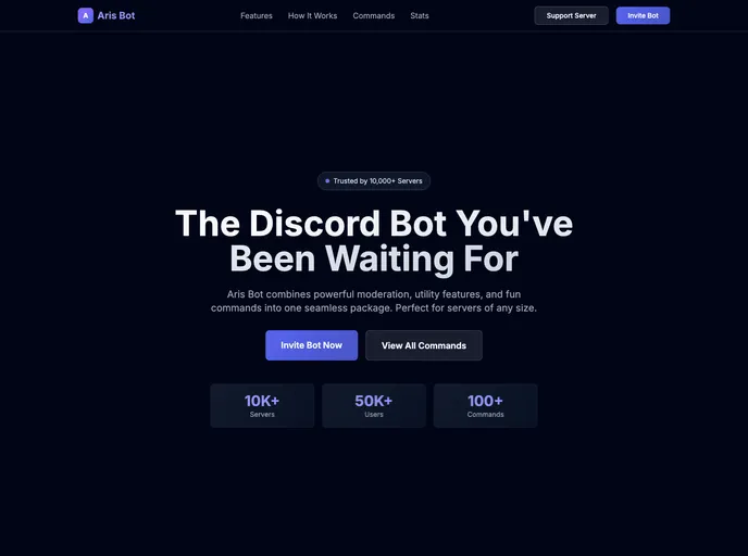 Discord Bot Website Template screenshot
