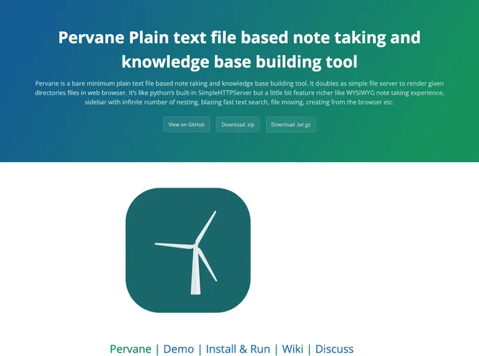 screenshot of Pervane