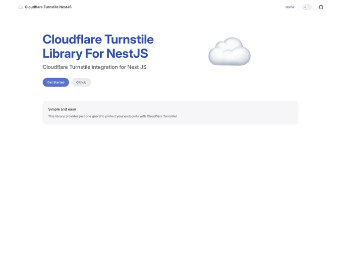 screenshot of Nest Cloudflare Turnstile
