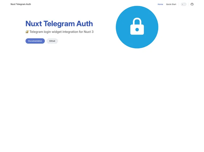 screenshot of Nuxt Telegram Auth