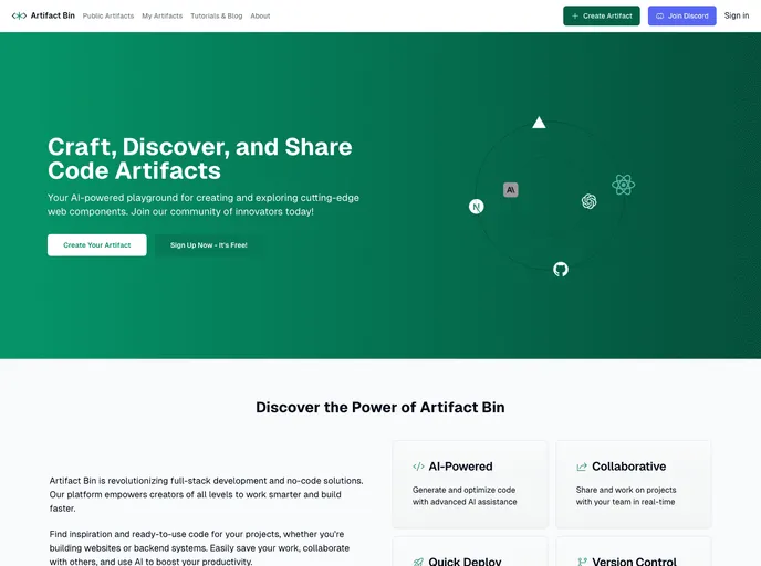 ArtifactbinTemplate screenshot