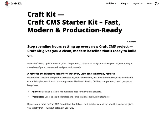 Craftcms Lazy Starter Kit screenshot