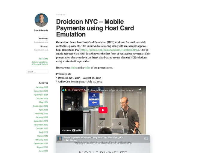 screenshot of HandstandPay
