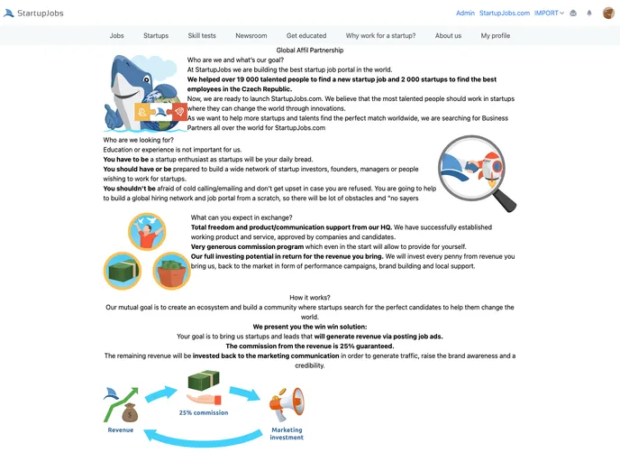 screenshot of Startupjobs