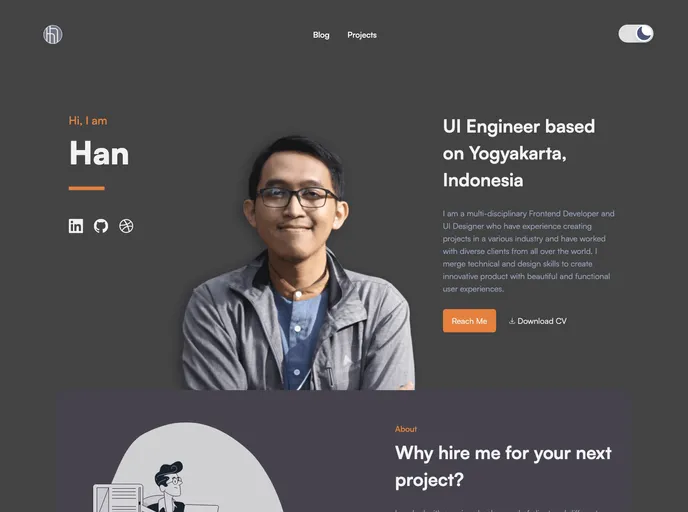 Hanihusam.com screenshot