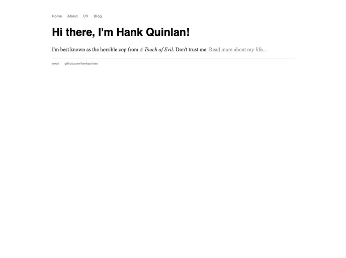 screenshot of Hankquinlan.github.io