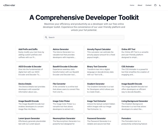 screenshot of Devstar