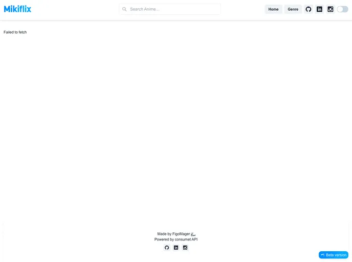 screenshot of Mikiflix Web