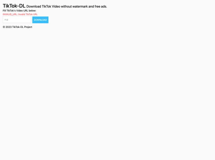 screenshot of Tiktok Dl