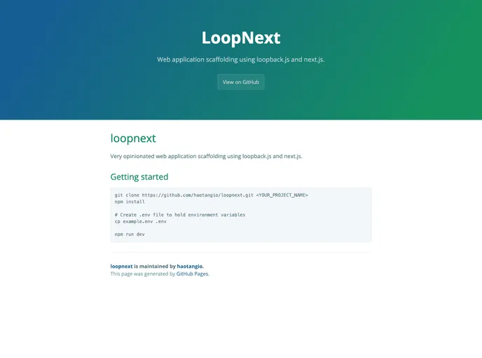 screenshot of Loopnext