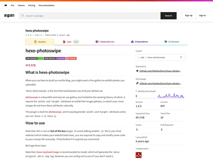 screenshot of Hexo Photoswipe