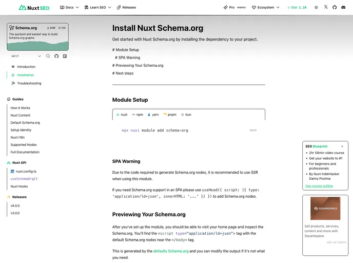 screenshot of Nuxt Schema Org
