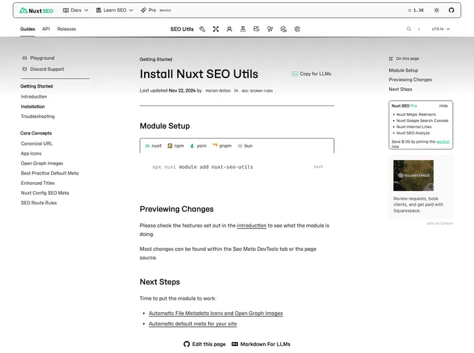 screenshot of Nuxt Seo Utils