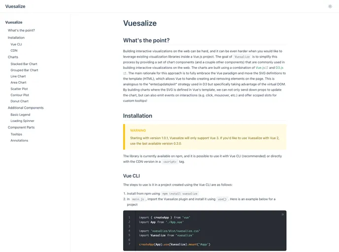 screenshot of Vuesalize