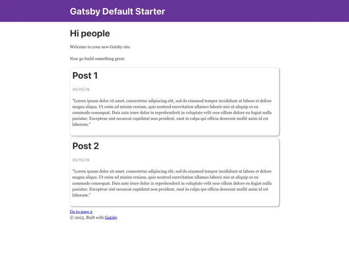 screenshot of Gatsby Starter Googlesheets