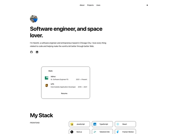 screenshot of Nextjs Portfolio