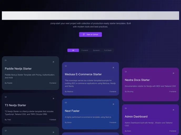 screenshot of Dev Boost Starters