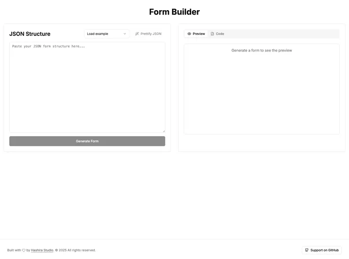 screenshot of Form Builder