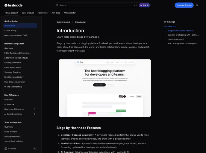 screenshot of Support