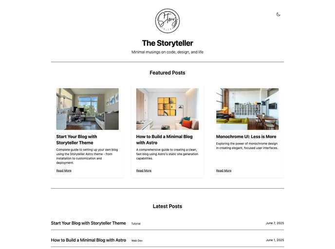 screenshot of Storyteller Astro