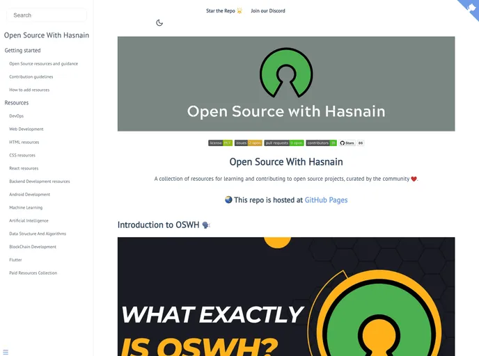 screenshot of Open Source With Hasnain